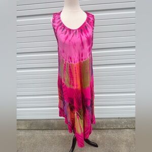 Asymmetrical Pink Tie-Dye Dress size L